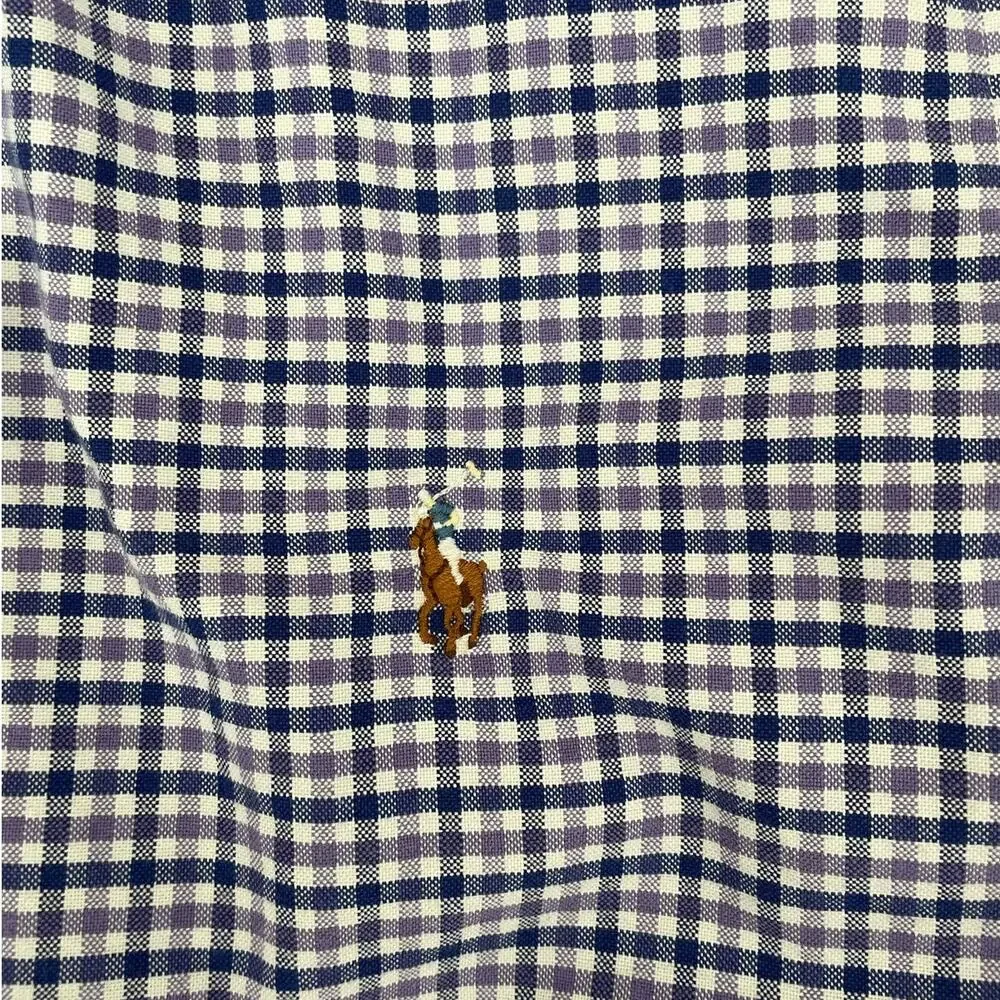 Ralph Lauren Mens Shirt L‎ Checked Plaid Button Up Preppy Travel Office Casual